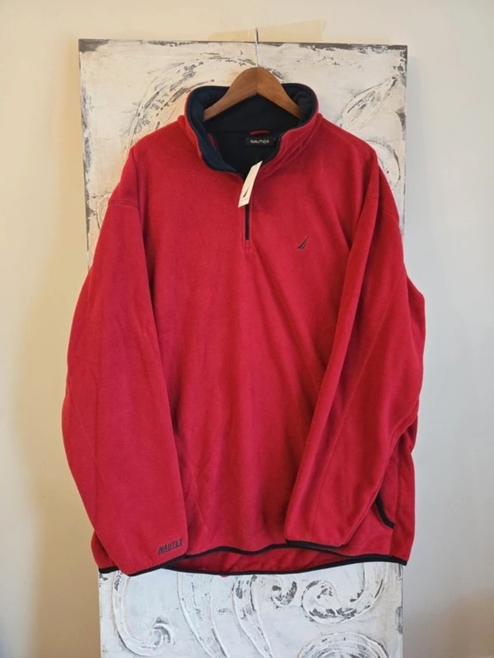Nautica Men’s Red Half-Zip Fleece Pullover